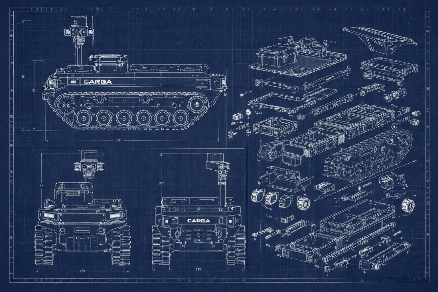 Blueprint style concept view of the CARGA platform